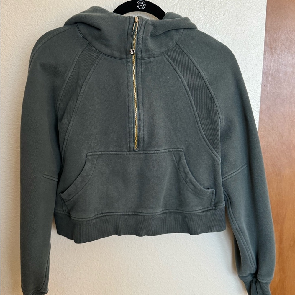 Green Scuba Hoodie with gold accents